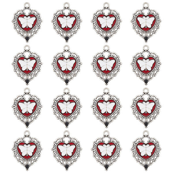 24Pcs Alloy Enamel Pendants