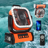 2025 Upgraded 20000mAh Rechargeable battery portable Camping Fan with LED Light & 270° Pivot,Remote Control,Shaking Head Fan...