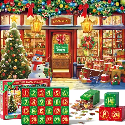 Puzzle Advent Calendar 2024, 1000 Piece Puzzle for Adults Christmas Advent Calendar, 24 Days Christmas Countdown Jigsaw Puzzl...