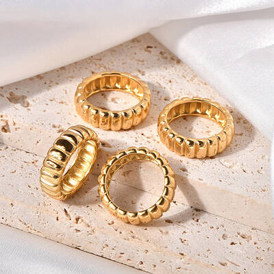 Wave Texture 304 Stainless Steel Finger Rings