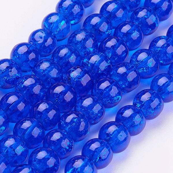 Spray Painted Crackle Glass Beads Strands