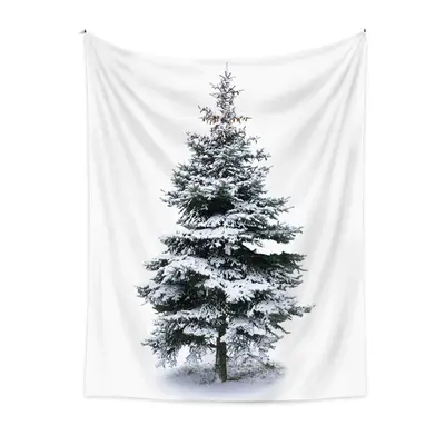 Snowy Tree Vintage Christmas Tapestry Wall Hanging - Aperturee