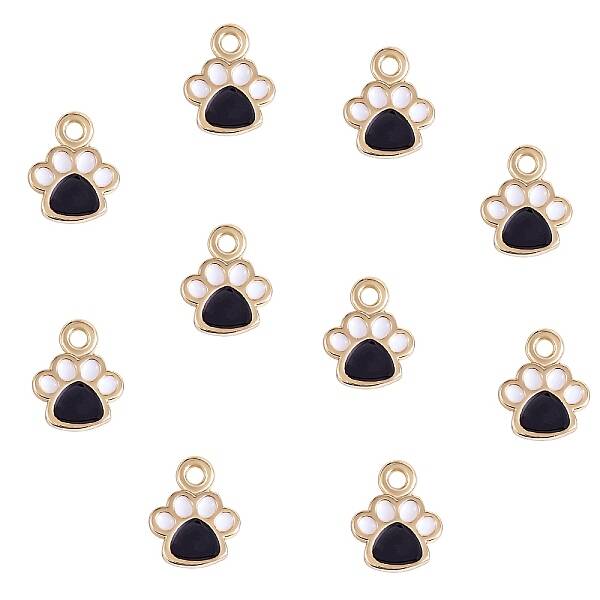10Pcs Brass Enamel Pendants