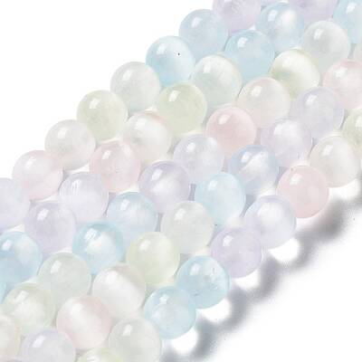 Natural Selenite Beads Strands