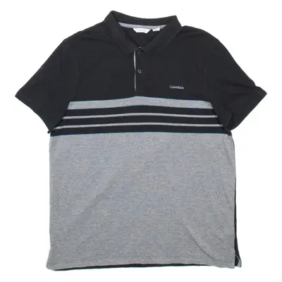 CALVIN KLEIN Mens Polo Shirt Grey L