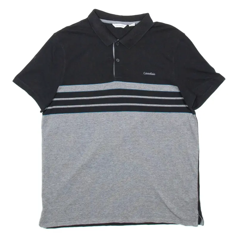 CALVIN KLEIN Mens Polo Shirt Grey L