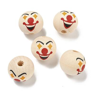 Printed Wood European Beads