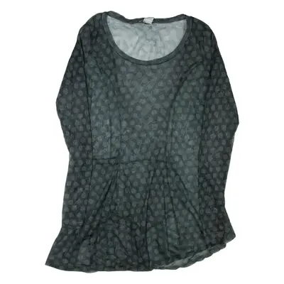 Womens Day Dress Green Spotted Long Sleeve Short L