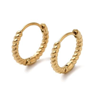 304 Stainless Steel Croissant Hoop Earrings for Women