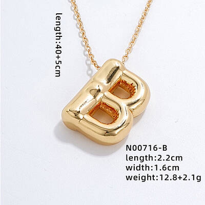 Stainless Steel Party Balloon Letter Pendant Cable Chain Necklaces for Women