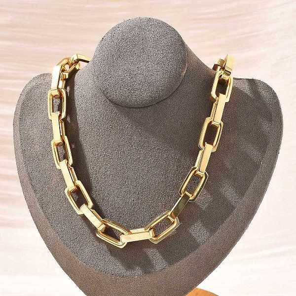 304 Stainless Steel Paperclip Chain Necklaces for Women Men