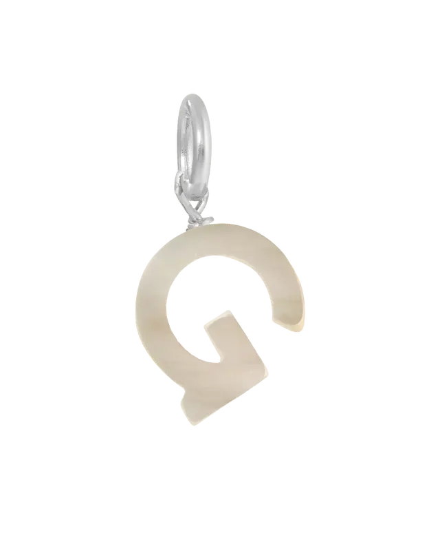 MOP Letter Charm | Metal Color: Silver | Letter: G