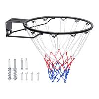 VEVOR Basketball Rim, Wall Door Mounted Basketball Hoop, Heavy Duty Q235 Basketball Flex Rim Goal Replacement with Net and Do...