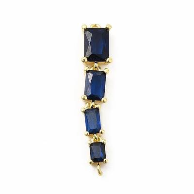 Brass Pave Cubic Zirconia Connector Charms