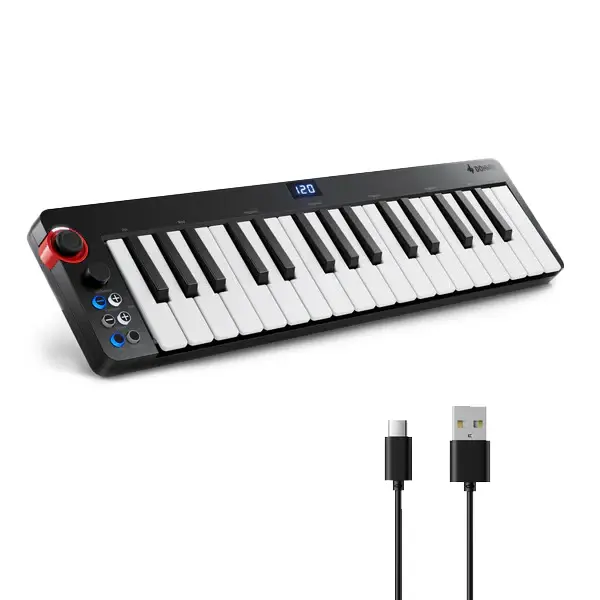 Donner N-32 32-Key MIDI Keyboard Controller Sequencer with Digital Tube Screen