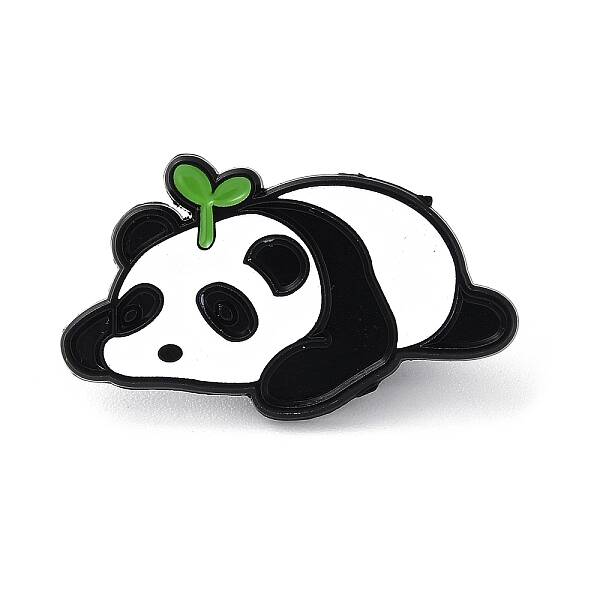 Grass on the Head Panda Enamel Pin