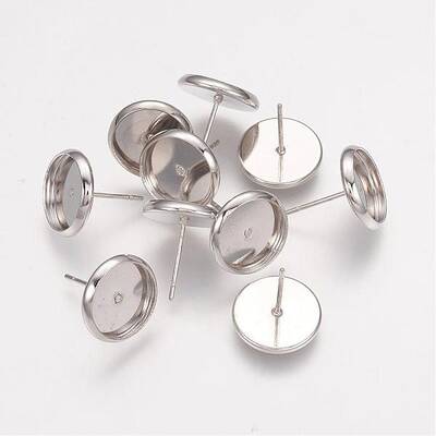 Brass Stud Earring Settings