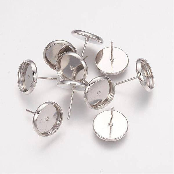 Brass Stud Earring Settings