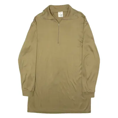 TEXTILES VERTRAUEN Swiss Army Mens T-Shirt Green Long Sleeve 1/2 Zip M