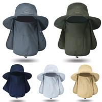 Outdoor UV Sun Protection Wide Brim Hat with Face Cover & Neck Flap Water-Resistant Unisex Quick Dry Breathable Water-Resista...