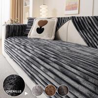 Solid Color Plush Sofa Cushion, 1 Count Thick Plush Sofa Couch Covers, Modern Style Sofa Protector for Home Living Room Bedro...