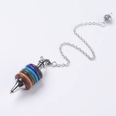 Chakra Natural/Synthetic Mixed Stone Coil Dowsing Pendulums
