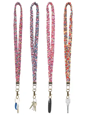 Cute Scrunchie Keychain with Clip, Trendy Cute Keychain, Elastic Strap for Teachers, ID Badge Holder Necklace Charm, Durable ...