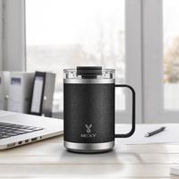 【meoky】14oz Tumbler, Stainless Steel Coffee Mug with Handle & Lid, Portable Insulated Tumbler Cup, Heat Resistant Thermal...
