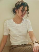 Women's Solid Color Tee, Casual Short Sleeve T-shirt for Spring & Fall, Ladies Clothes for Daily Wear, Clothing,  Going Out T...