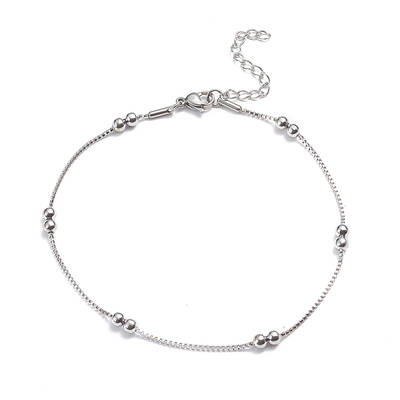 Tarnish Resistant 304 Stainless Steel Box Chain Anklets