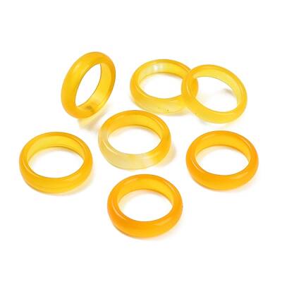 Dyed & Heated Natural Agate Finger Rings for Women