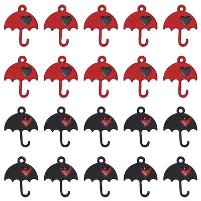 40Pcs 2 Colors Spray Painted Alloy Pendants