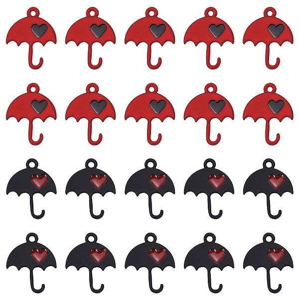 40Pcs 2 Colors Spray Painted Alloy Pendants