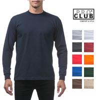 PROCLUB Men's Heavyweight Long Sleeve T Shirts PRO CLUB Casual Long Sleeves T Shirt Cotton Tee Plain Cotton Hip Hop Harem Big...