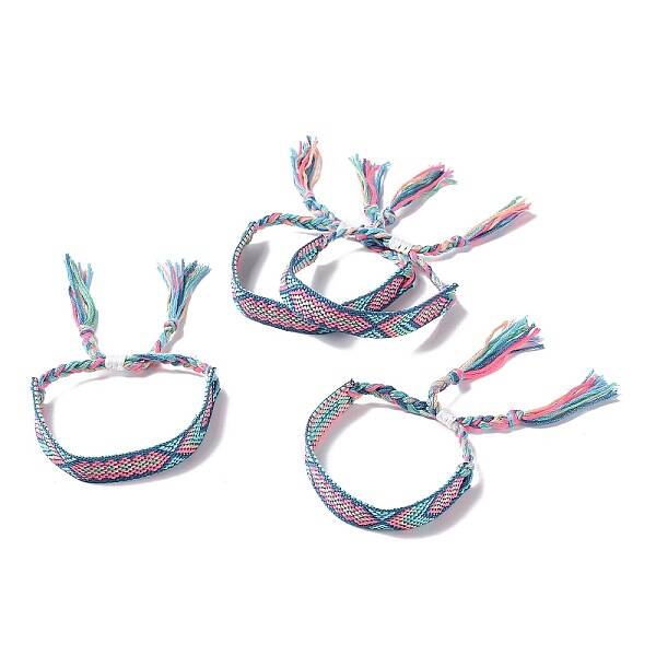 Polyester-cotton Braided Rhombus Pattern Cord Bracelet