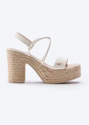 Elia Leather Espadrille Sandal Heels | Color: Ivory | Size: 10