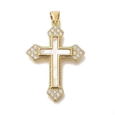 Brass Micro Pave Cubic Zirconia Pendants