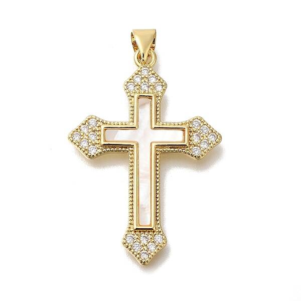 Brass Micro Pave Cubic Zirconia Pendants