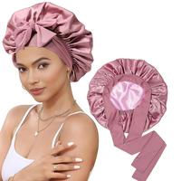 【Freeship】Satin Bonnet Silk Bonnet for Sleeping Silk Sleep Cap Double Layer Hair Bonnet with Elastic Tie Band for Curly H...