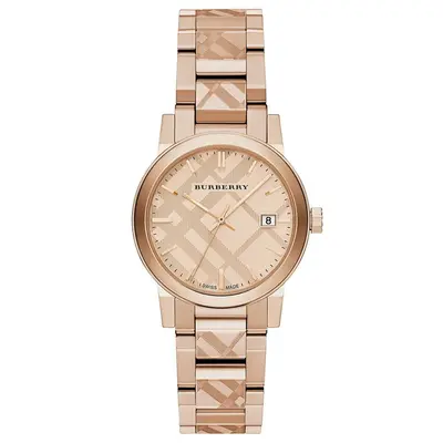 Burberry BU9146 The City Engraved Check Unisex Watch