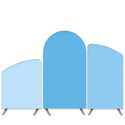 Aperturee Blue Sky Theme Light Blue Solid Color Arch Backdrop Kit | Diy Chiara Backdrop Cover | Round Arch Backdrop Cover | C...