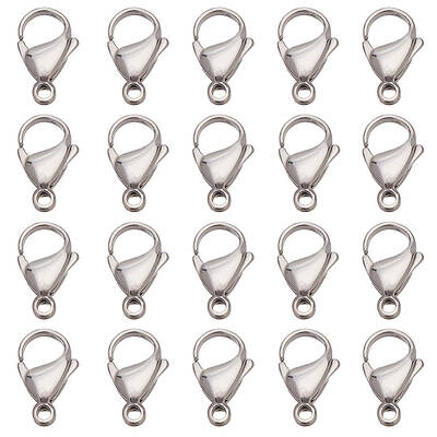 50Pcs Ion Plating(IP) 304 Stainless Steel Lobster Claw Clasps