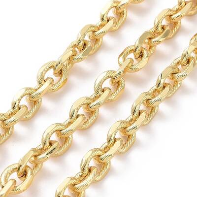 Brass Textured Cable Chains