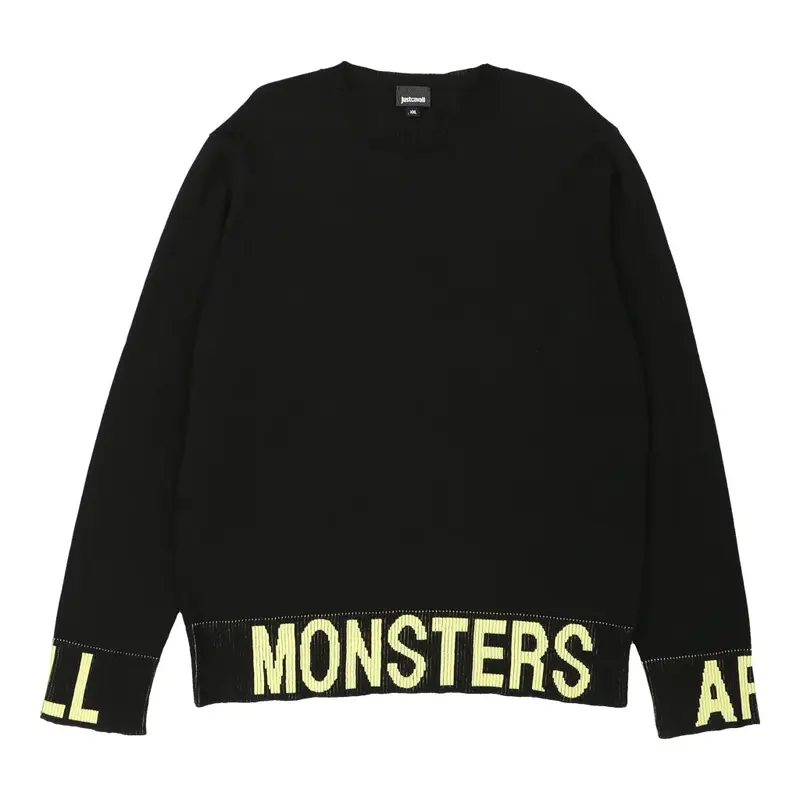 All Monsters Are Human Just Cavalli Jumper - 2XL Black Cotton | Size: xx-large