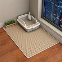 Double Layer Honeycomb Cat Litter Mat, 1 Count Durable & Washable Non-slip Cleaning Solution for Pet Toilet, Puppy Playpen Pa...