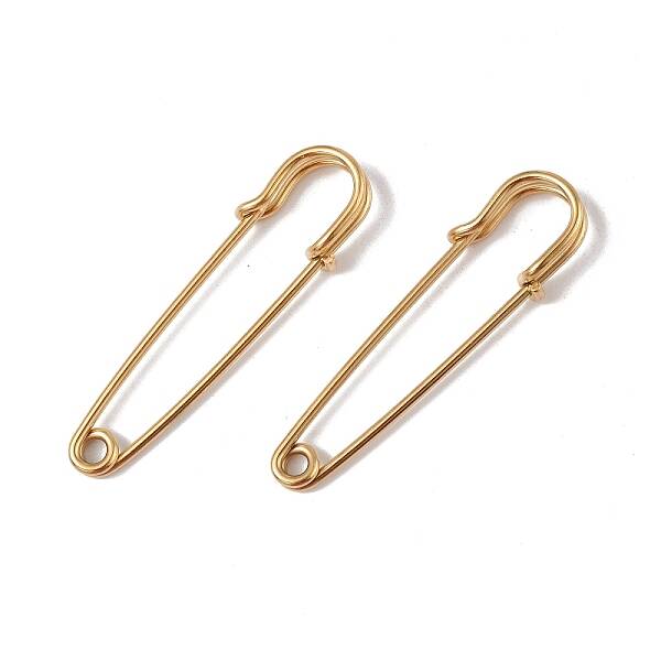 Ion Plating(IP) 304 Stainless Steel Safety Pins Brooch Findings