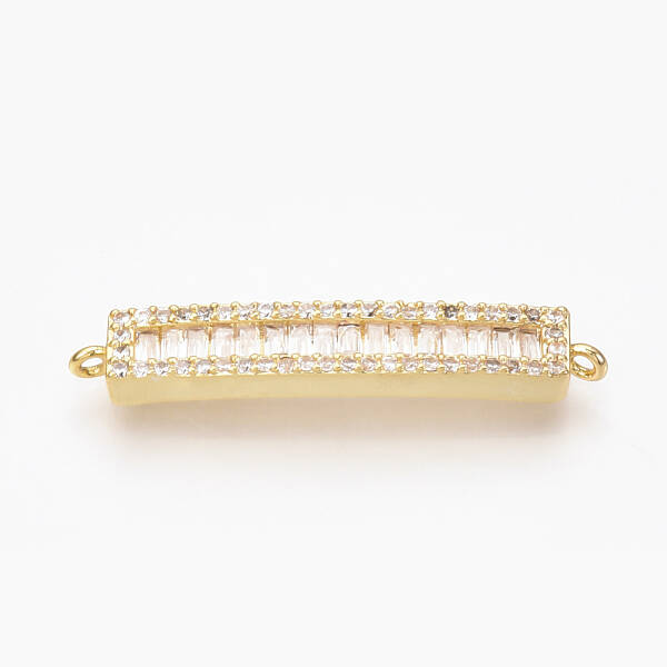 Brass Micro Pave Cubic Zirconia Links