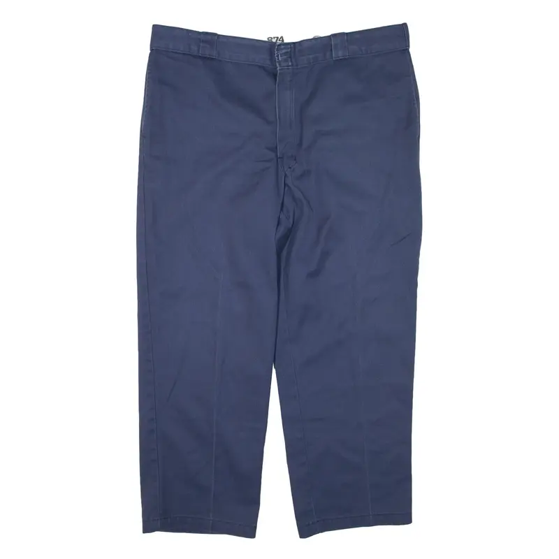DICKIES 874 Workwear Trousers Blue Regular Straight Mens W36 L26