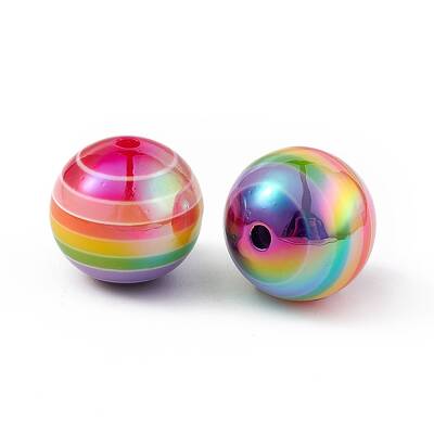 UV Plating Rainbow Iridescent Resin Beads