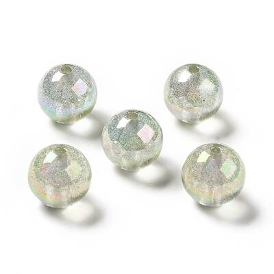 UV Plating Transparent Rainbow Iridescent Acrylic Beads